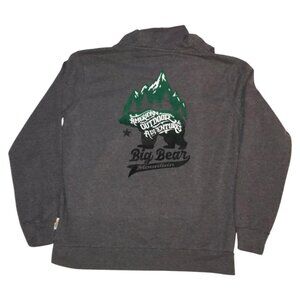 C&C California Big Bear Mountain Gray Quarter‎ Button Hoodie Sweatshirt Adult L